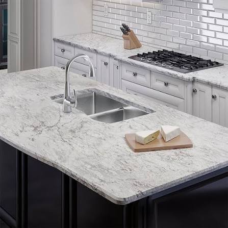 Granite countertop slab sample with natural stone veining
